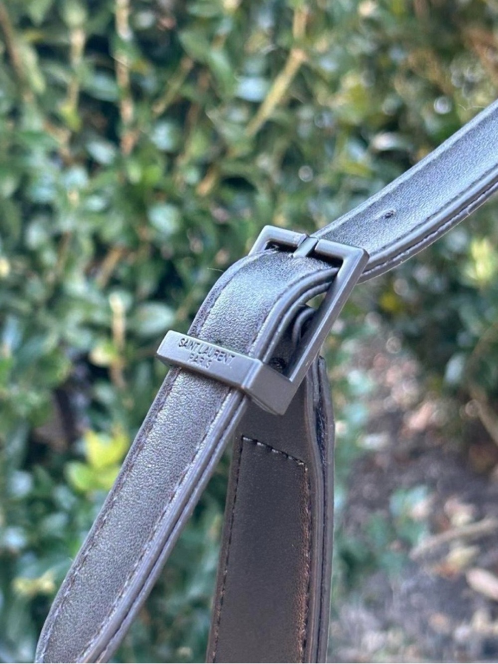 Saint Laurent Black Leather Shoulder Bag with YSL Monogram - Picture 4 of 6